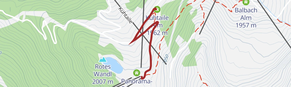 Route map: Kühtaile Alm Hochoetz